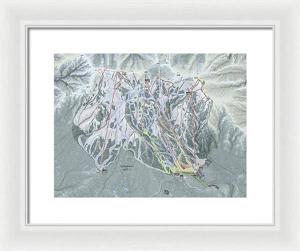Snowbasin Ski Trail Map - Framed Print - Powderaddicts