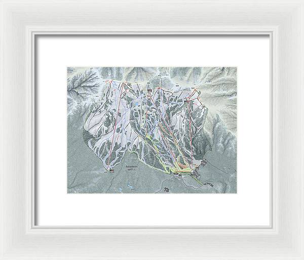 Snowbasin Ski Trail Map - Framed Print - Powderaddicts