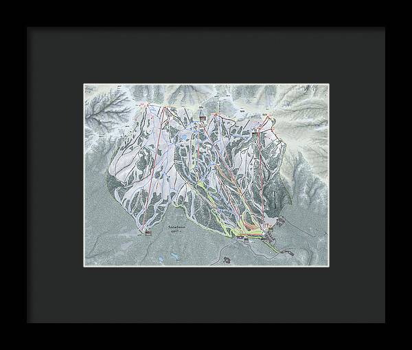 Snowbasin Ski Trail Map - Framed Print - Powderaddicts