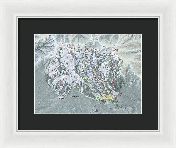 Snowbasin Ski Trail Map - Framed Print - Powderaddicts