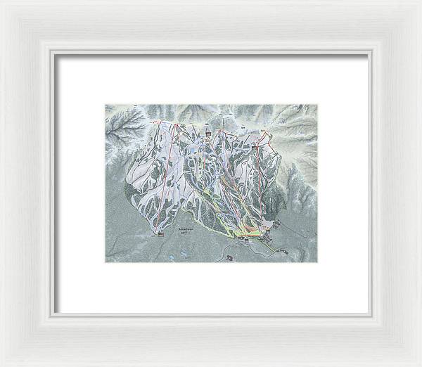 Snowbasin Ski Trail Map - Framed Print - Powderaddicts
