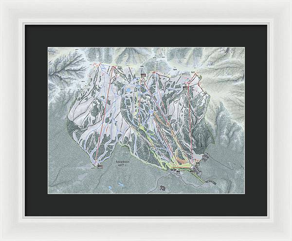 Snowbasin Ski Trail Map - Framed Print - Powderaddicts