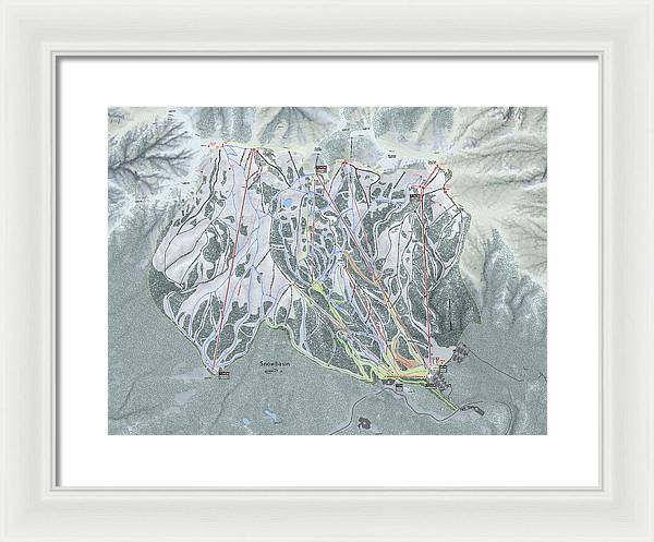 Snowbasin Ski Trail Map - Framed Print - Powderaddicts
