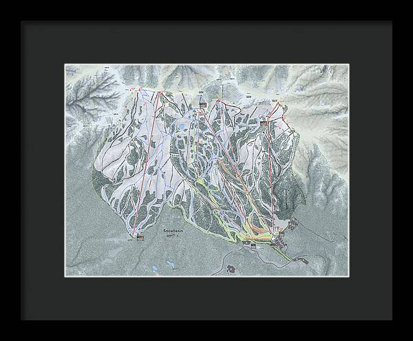 Snowbasin Ski Trail Map - Framed Print - Powderaddicts