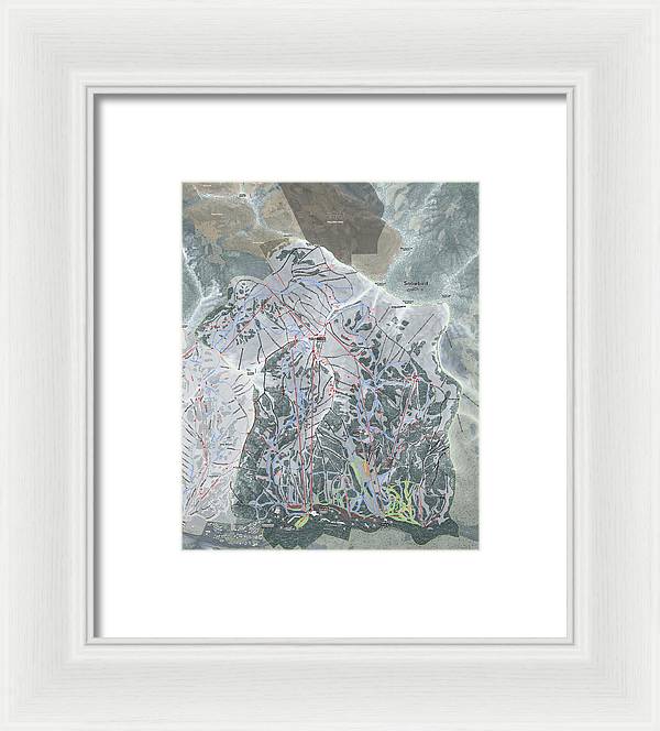 Snowbird, Utah Ski Trail Map - Framed Print - Powderaddicts