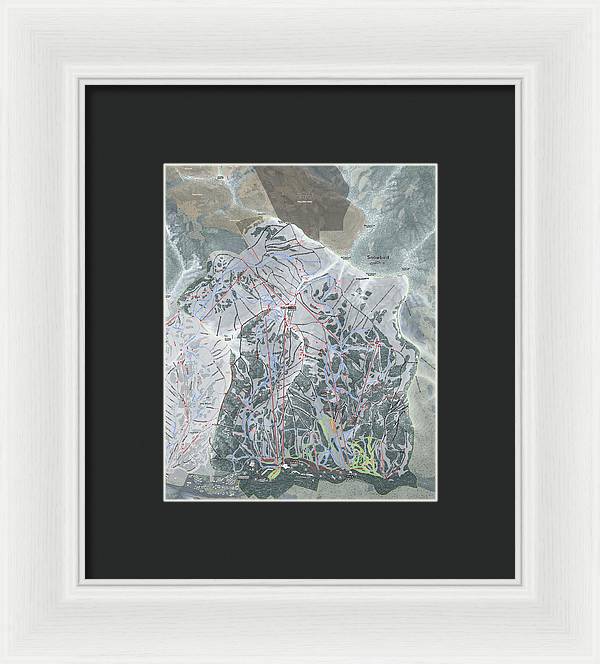 Snowbird, Utah Ski Trail Map - Framed Print - Powderaddicts