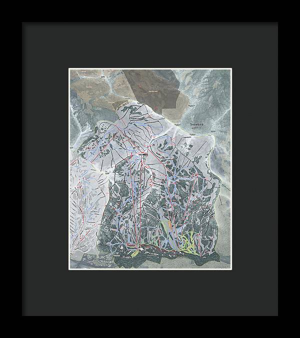 Snowbird, Utah Ski Trail Map - Framed Print - Powderaddicts