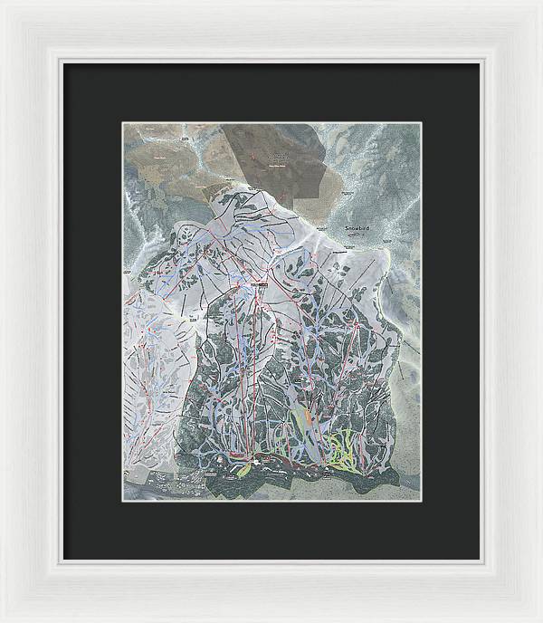 Snowbird, Utah Ski Trail Map - Framed Print - Powderaddicts