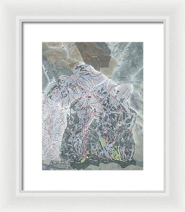 Snowbird, Utah Ski Trail Map - Framed Print - Powderaddicts