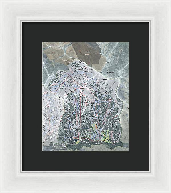 Snowbird, Utah Ski Trail Map - Framed Print - Powderaddicts