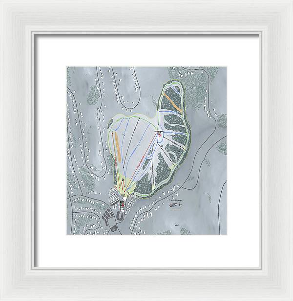 Tahoe Donner Ski Trail Map - Framed Print - Powderaddicts