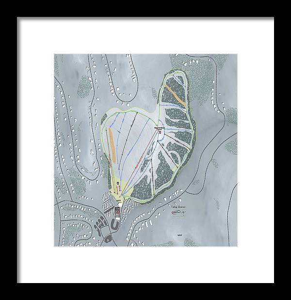 Tahoe Donner Ski Trail Map - Framed Print - Powderaddicts