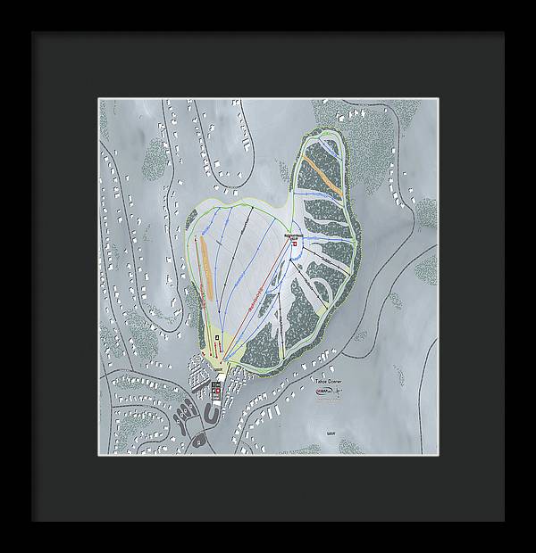 Tahoe Donner Ski Trail Map - Framed Print - Powderaddicts