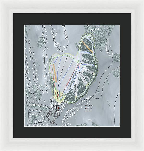 Tahoe Donner Ski Trail Map - Framed Print - Powderaddicts