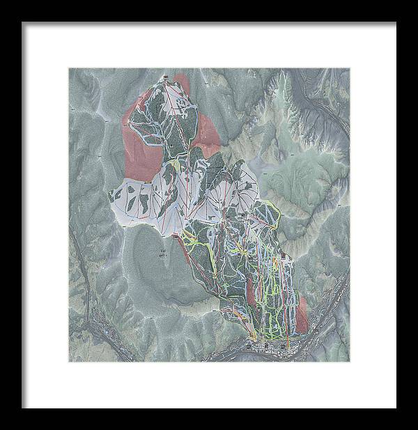Vail Ski Trail Map - Framed Print - Powderaddicts