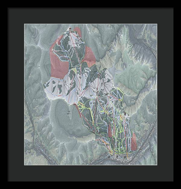 Vail Ski Trail Map - Framed Print - Powderaddicts