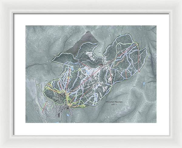 Whitefish Ski Trail Map - Framed Print - Powderaddicts