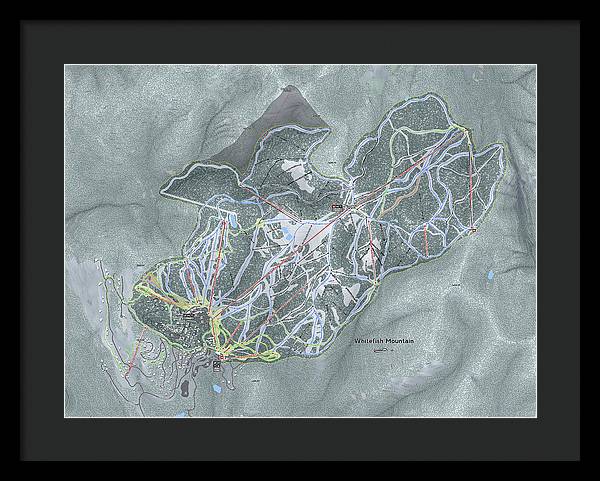 Whitefish Ski Trail Map - Framed Print - Powderaddicts