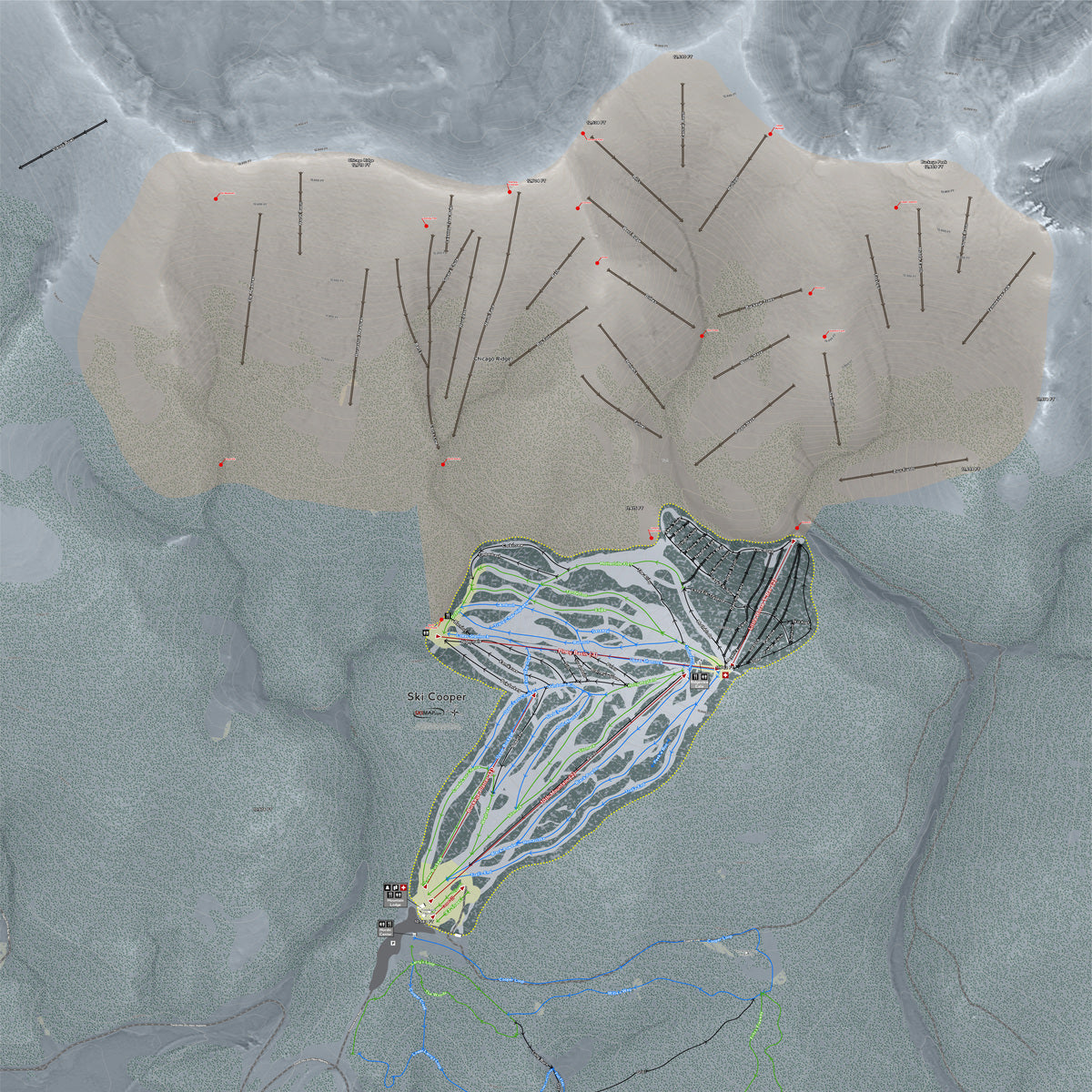 Ski Cooper Colorado Ski Resort Map Wall Art