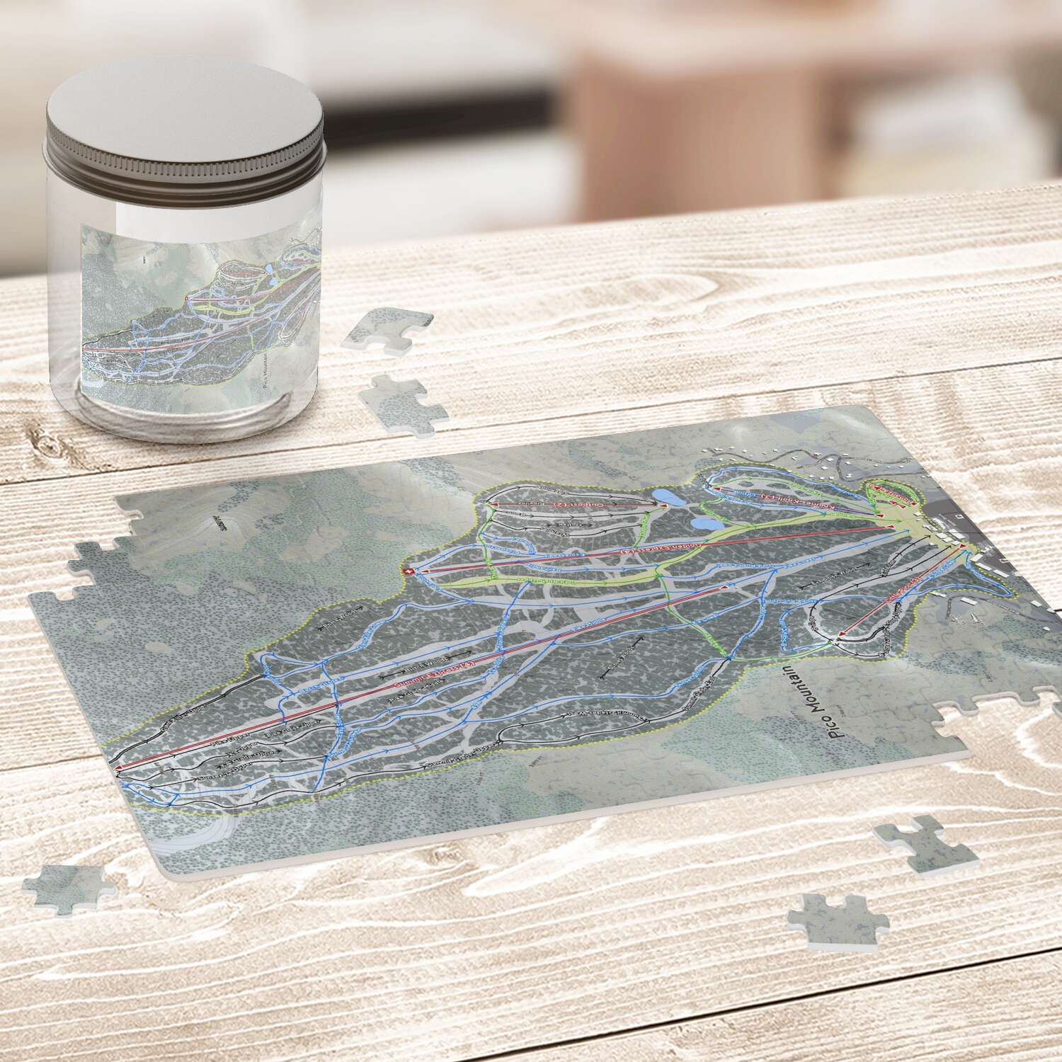Pico Mountain, Vermont Ski Trail Map Puzzle - Powderaddicts