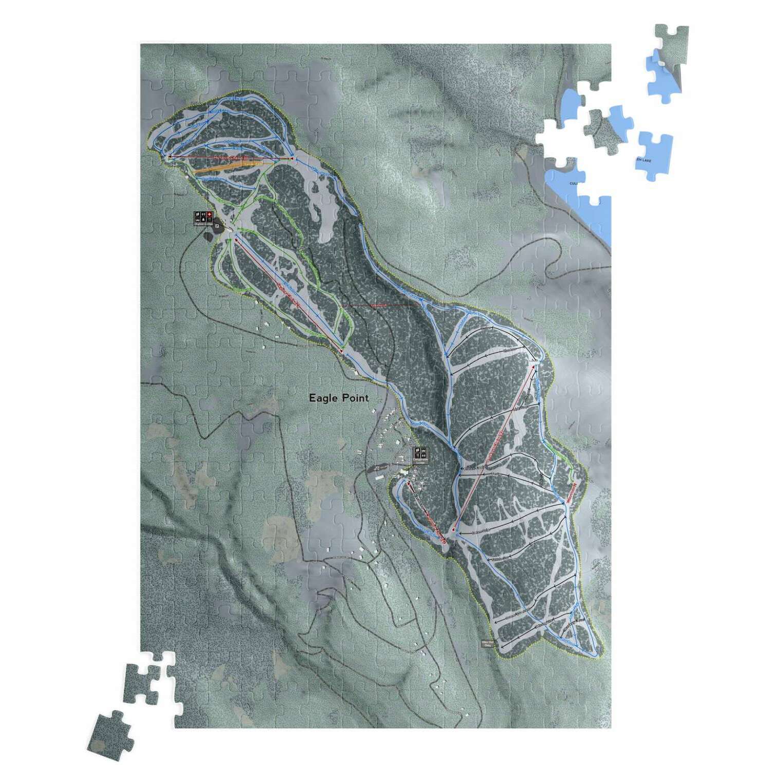 Eagle Point, Utah Ski Trail Map Puzzle - Powderaddicts