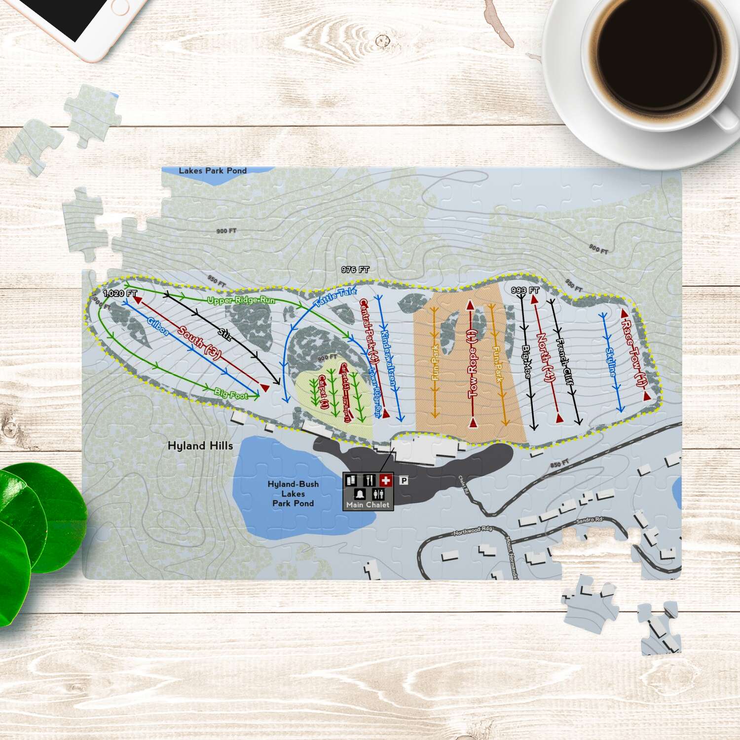 Hyland Hills Minnesota Ski Trail Map Puzzles - Powderaddicts