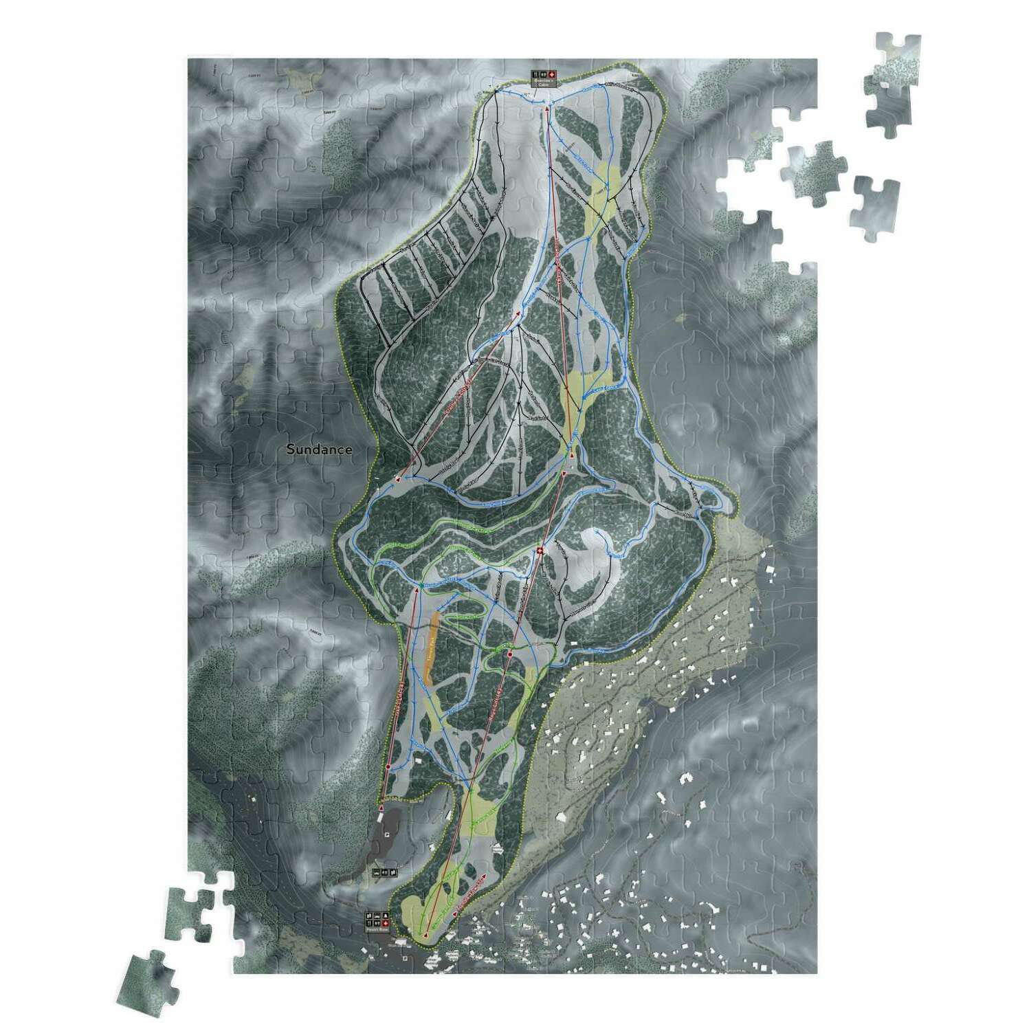 Sundance, Utah Ski Trail Map Puzzle - Powderaddicts