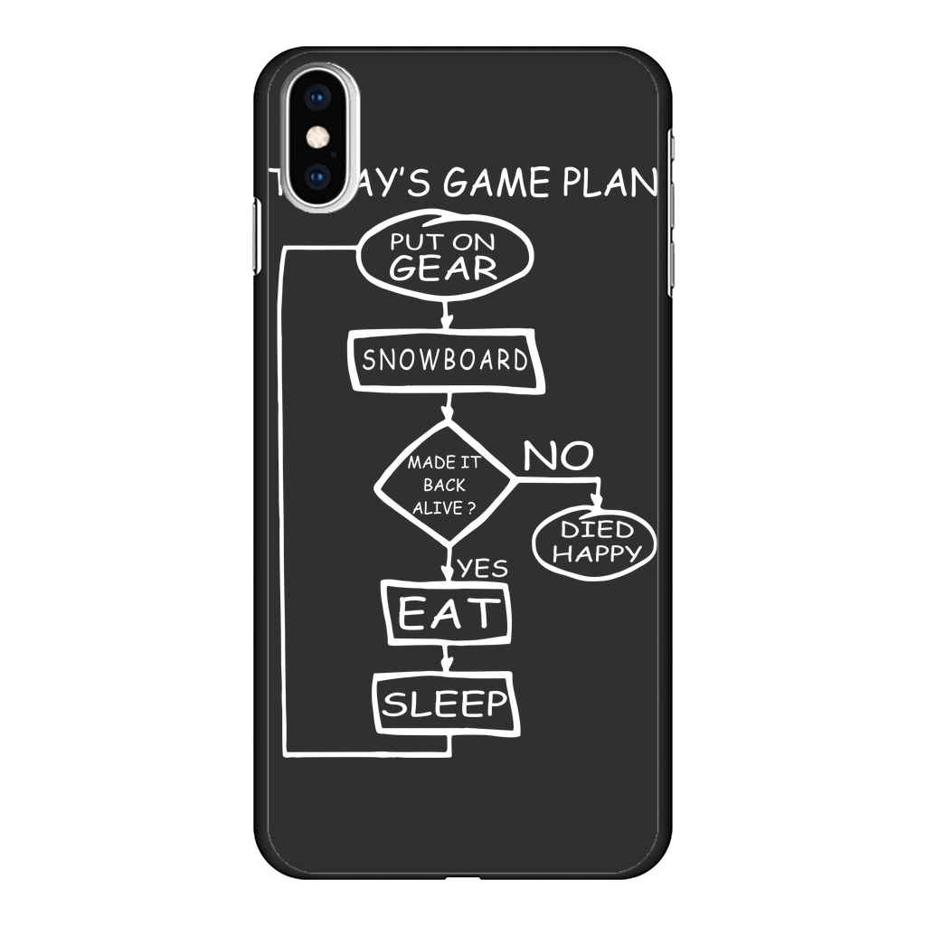 Today's Gameplan - Snowboarding Back Printed Black Hard Phone Case - Powderaddicts