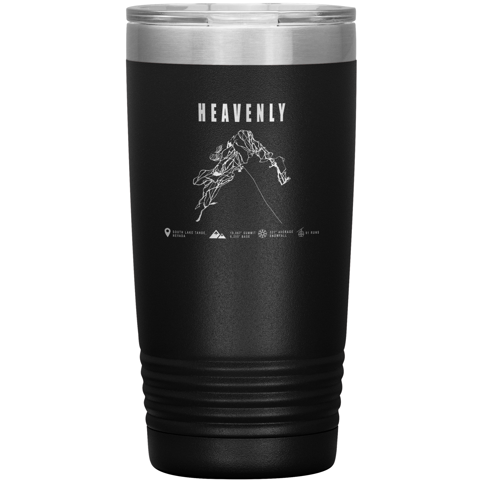 Heavenly, Nevada Ski Trail Map 20oz Tumbler - Powderaddicts