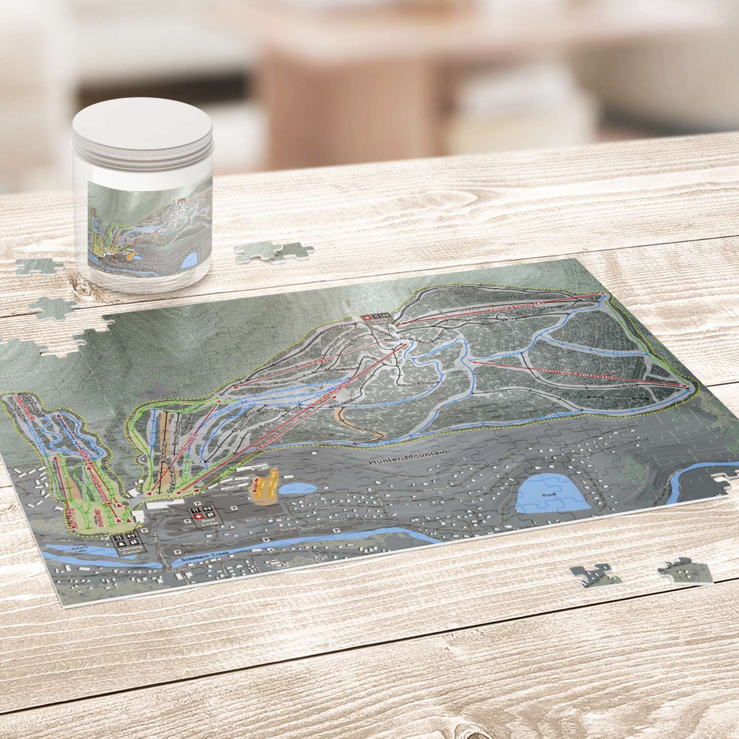 Hunter Mountain New York Ski Trail Map Puzzles - Powderaddicts