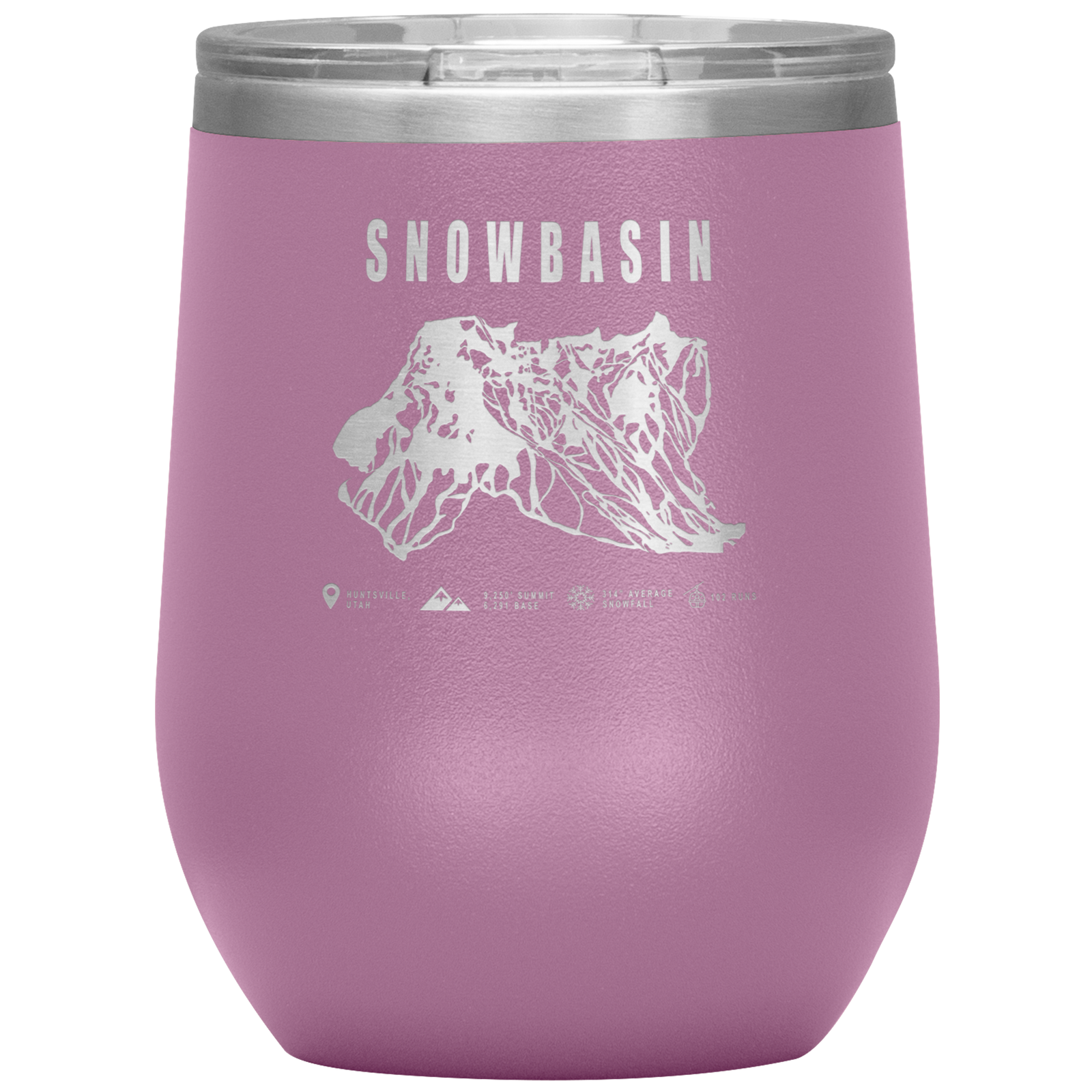 Snowbasin, Utah Ski Resort Wine 12oz Tumbler - Powderaddicts