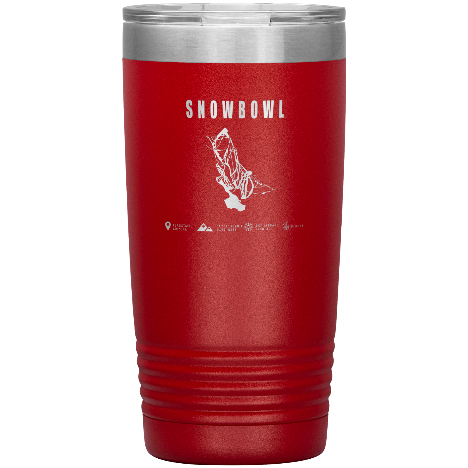 Snowbowl, Arizona Ski Trail Map 20oz Tumbler - Powderaddicts
