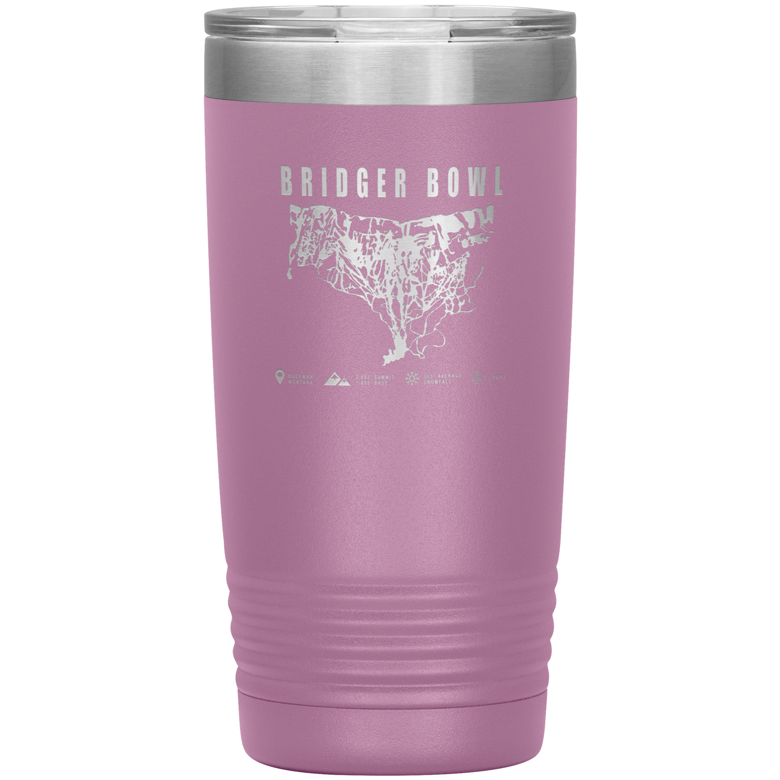Bridger Bowl Montana Ski Trail Map 20oz Tumbler - Powderaddicts