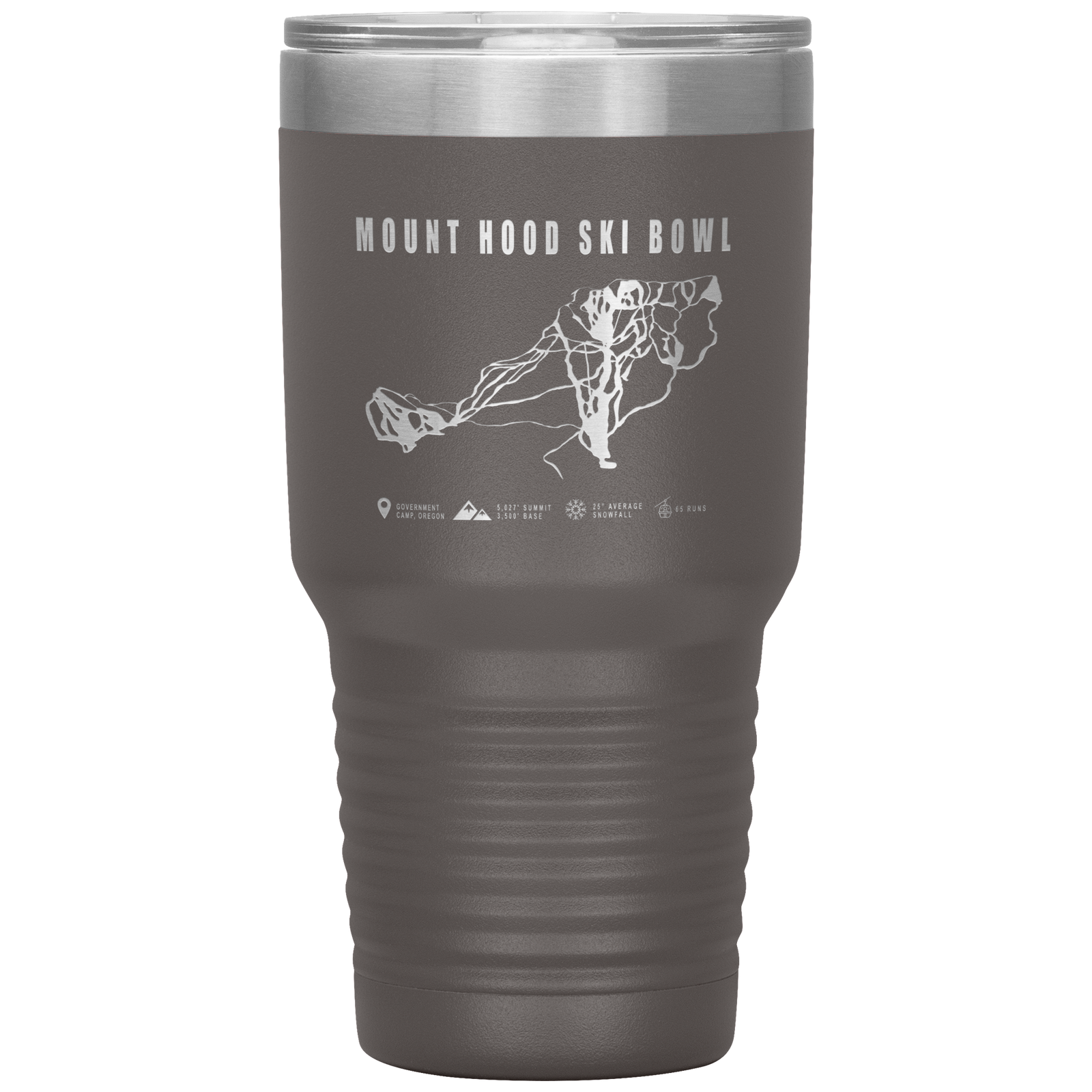 Mount Hood Ski Bowl, Oregon Ski Trail Map 30oz Tumbler - Powderaddicts