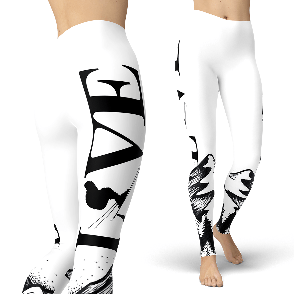 Love Ski All White Leggings - Powderaddicts