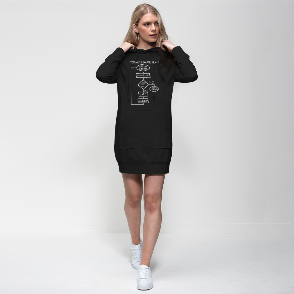 Today's Gameplan - Snowboarding Premium Adult Hoodie Dress - Powderaddicts