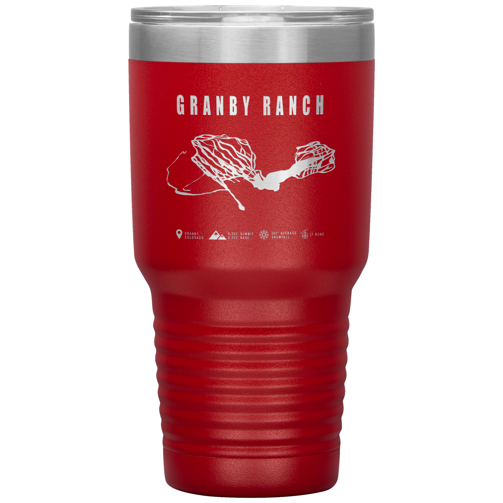 Granby Ranch Colorado Ski Trail Map 30oz Tumbler - Powderaddicts