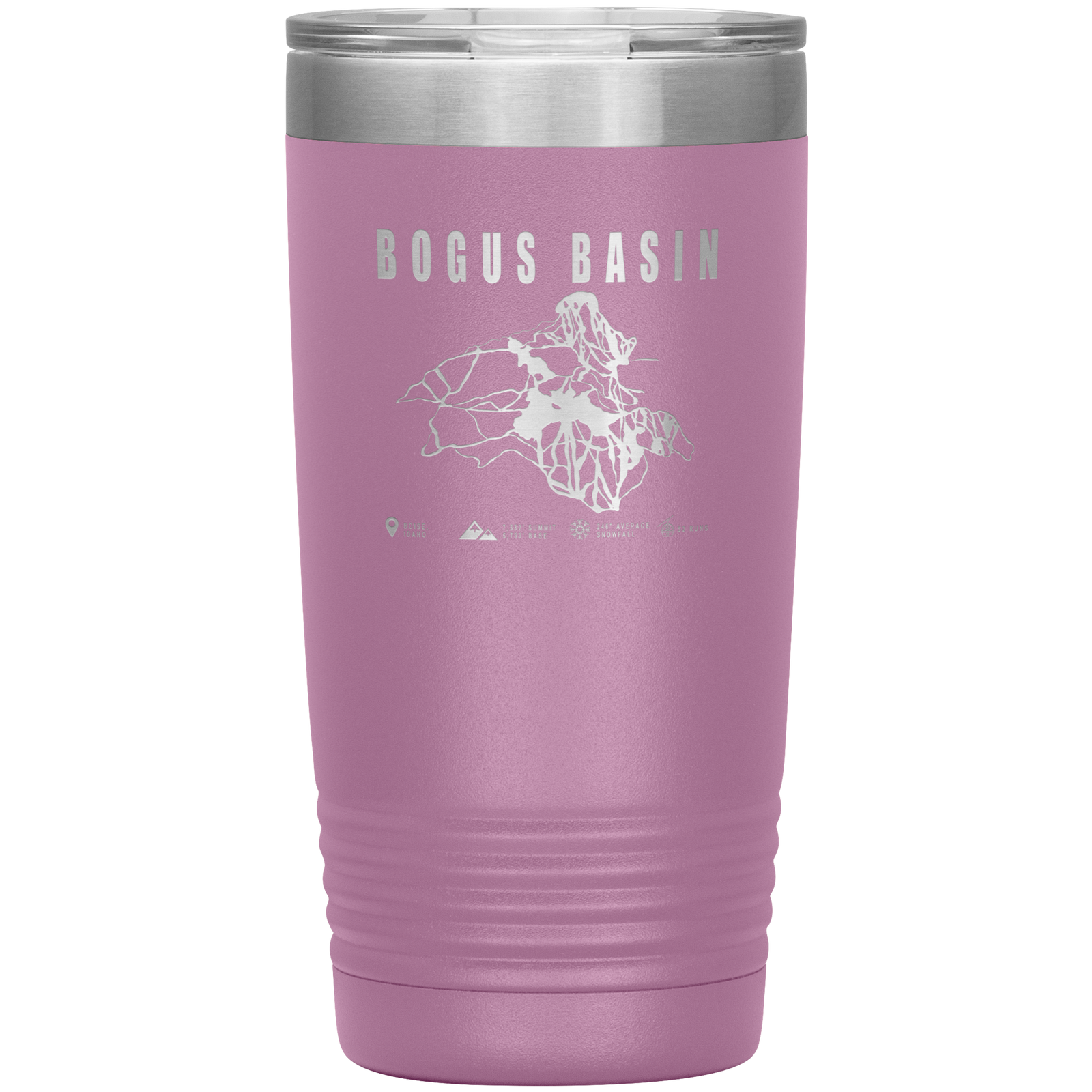 Bogus Basin Idaho Ski Trail Map 20oz Tumbler - Powderaddicts