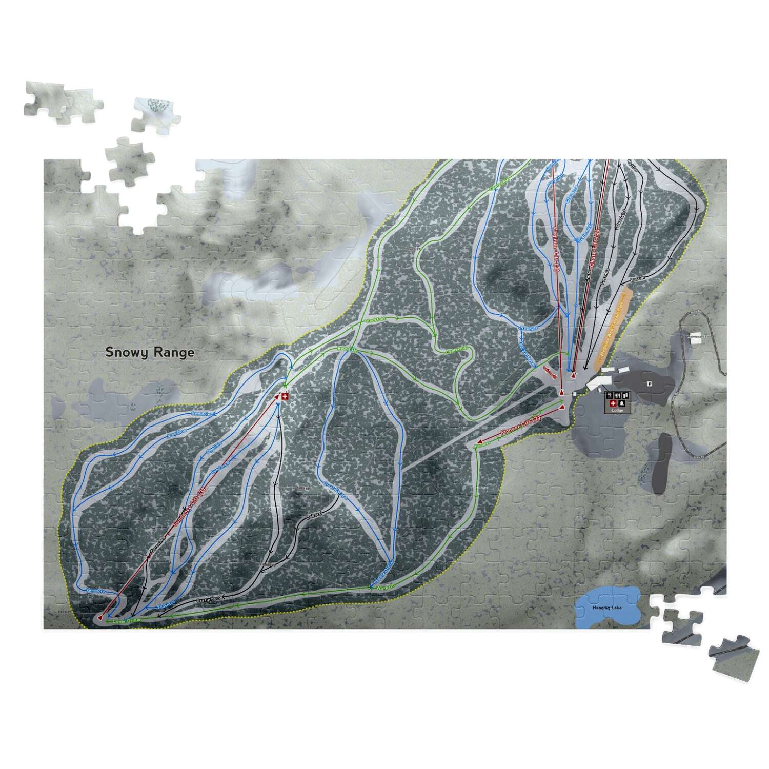Snowy Range Wyoming Ski Trail Map Puzzle - Powderaddicts