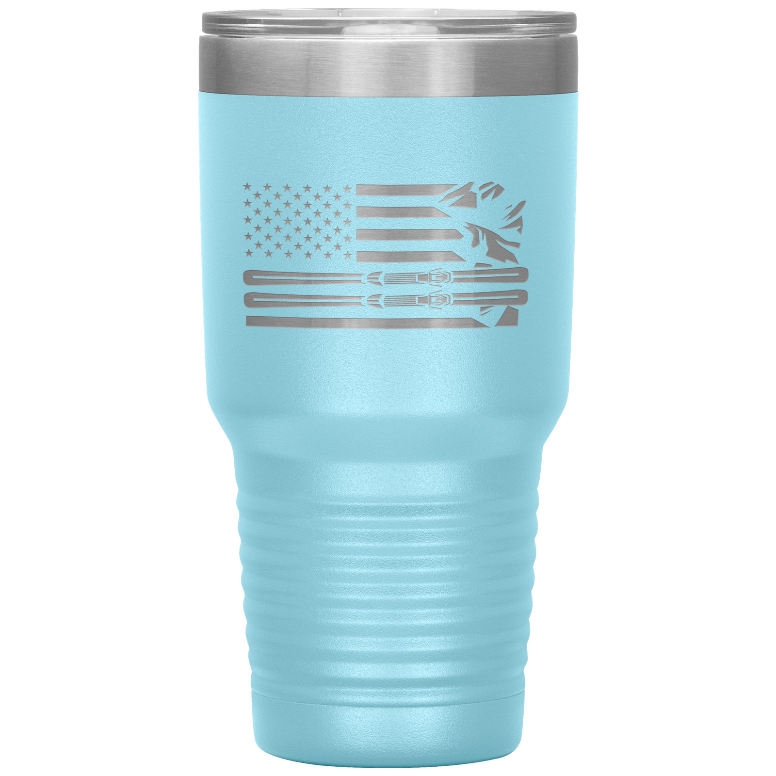 USA Ski Flag 30oz Tumbler - Powderaddicts