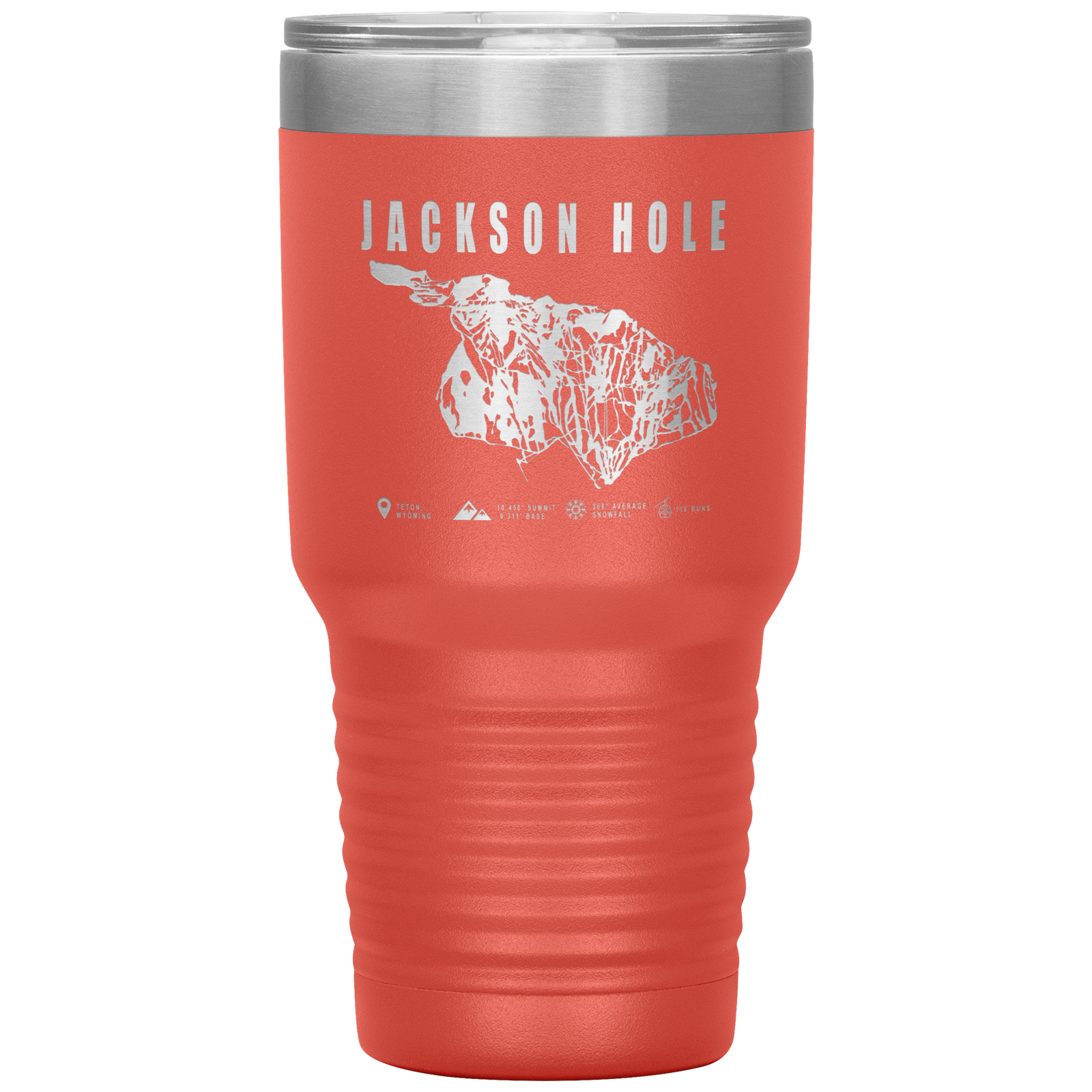 Jackson Hole Wyoming Ski Trail Map 30oz Tumbler - Powderaddicts