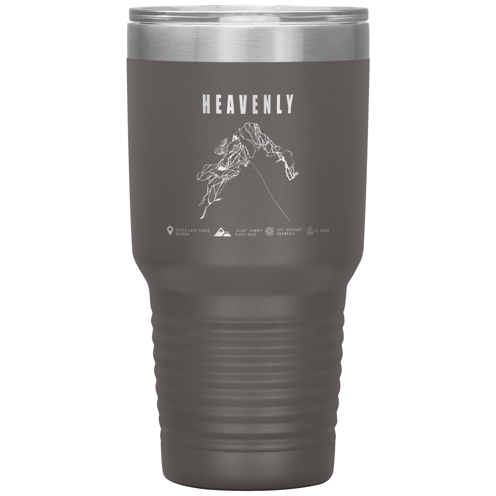 Heavenly, Nevada Ski Trail Map 30oz Tumbler - Powderaddicts