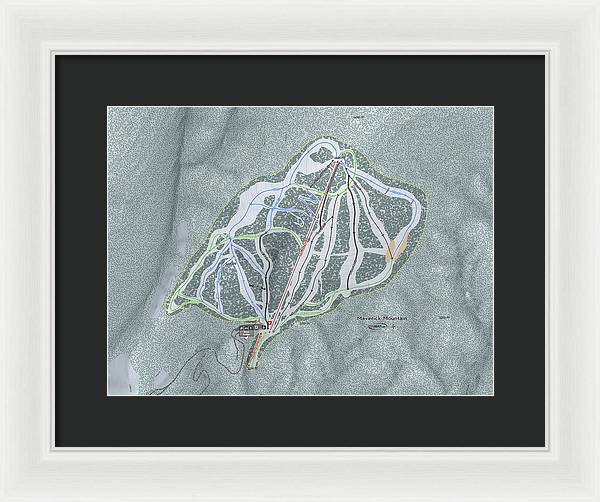 Maverick Ski Trail Map - Framed Print - Powderaddicts