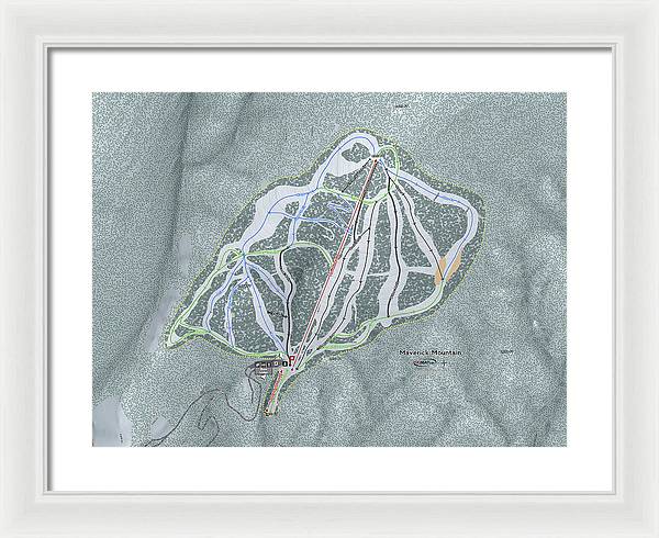 Maverick Ski Trail Map - Framed Print - Powderaddicts