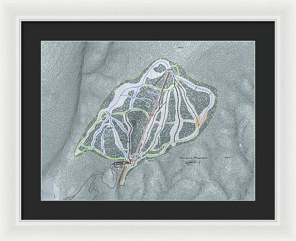 Maverick Ski Trail Map - Framed Print - Powderaddicts