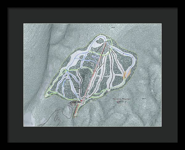Maverick Ski Trail Map - Framed Print - Powderaddicts