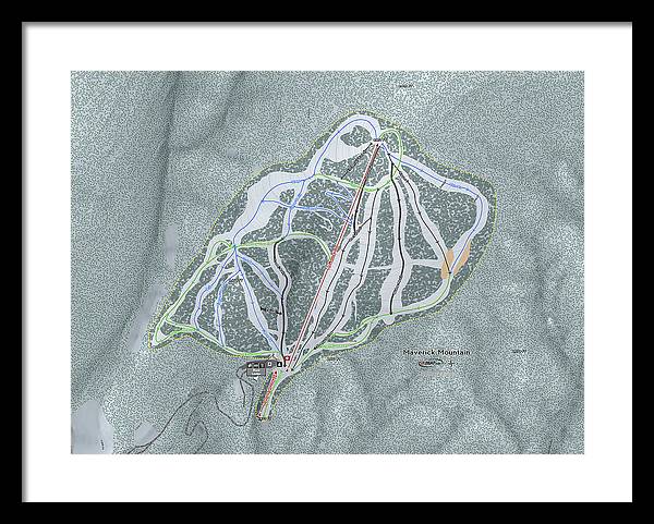 Maverick Ski Trail Map - Framed Print - Powderaddicts