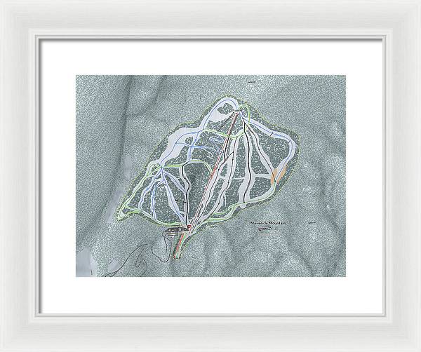 Maverick Ski Trail Map - Framed Print - Powderaddicts