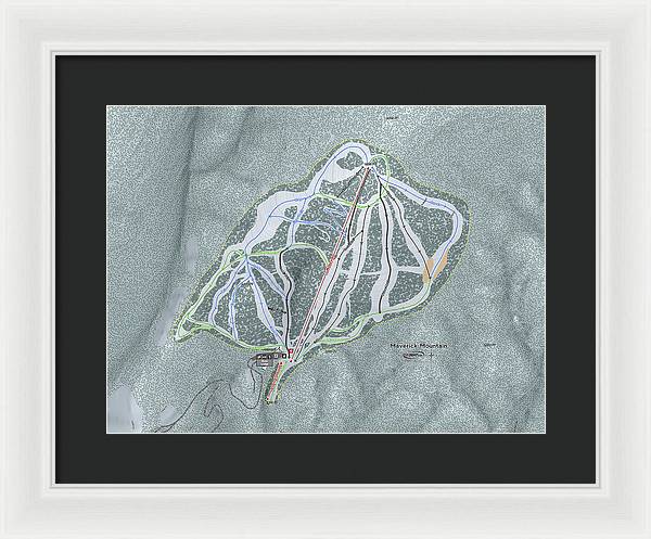 Maverick Ski Trail Map - Framed Print - Powderaddicts