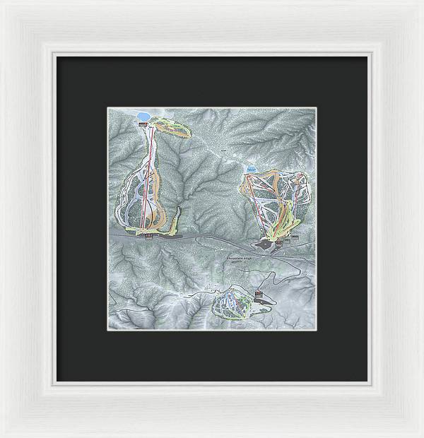 Mountain High Ski Trail Map - Framed Print - Powderaddicts